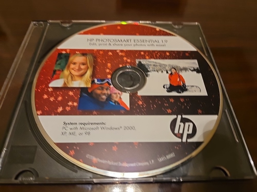 Hp Photosmart Essential 1.9 Software CD - Edit, Print, & Share With Ease! VG
