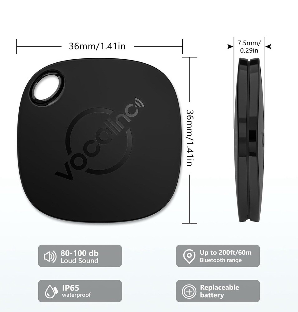 VOCOlinc (4 Pack) IOS Bluetooth Finder/tracker - Black - New