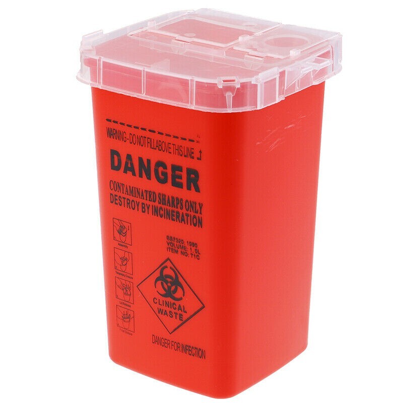 Red Tattoo Sharps Container 1L