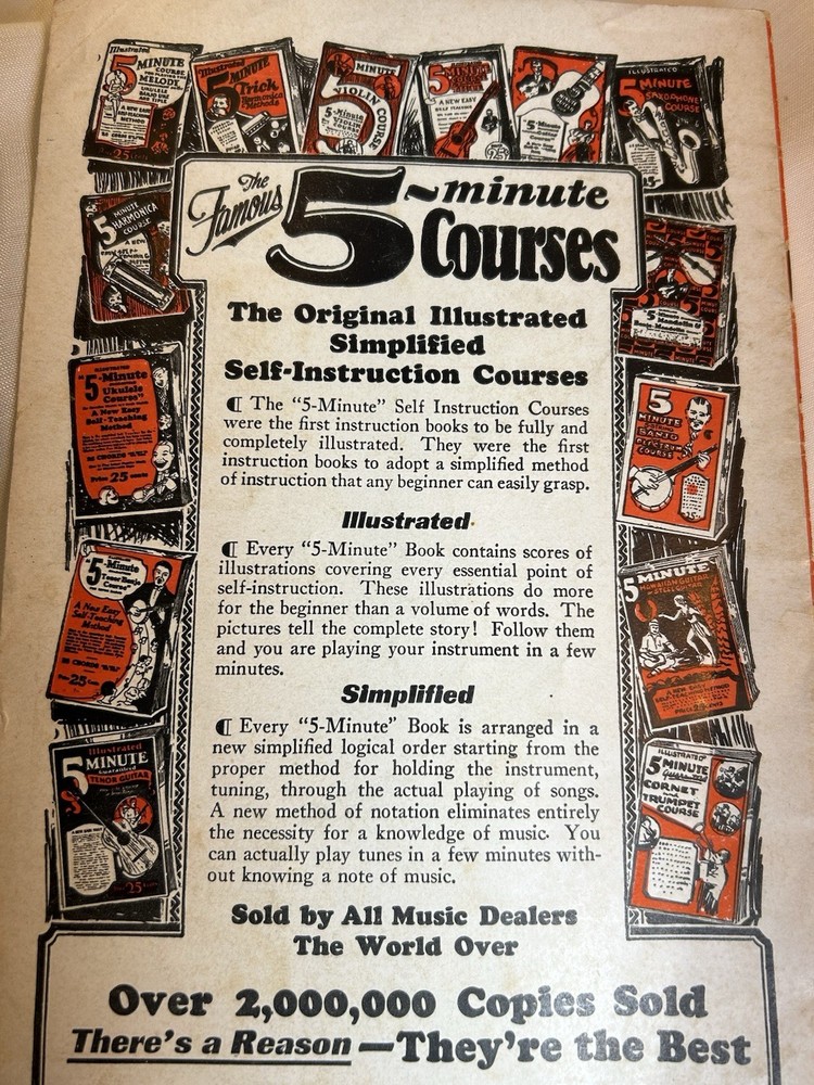 5 Minute Harmonica Course Booklet 1926 Cole Publishing