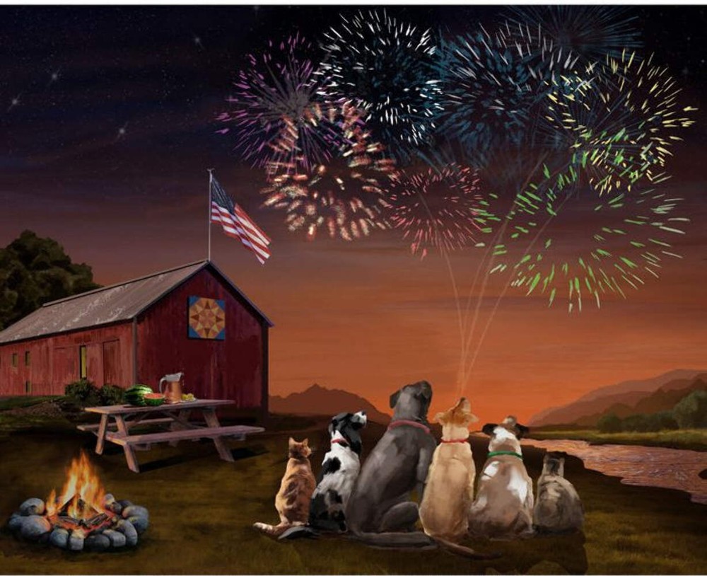 Handmade Tapestry "Patriotic Pets”