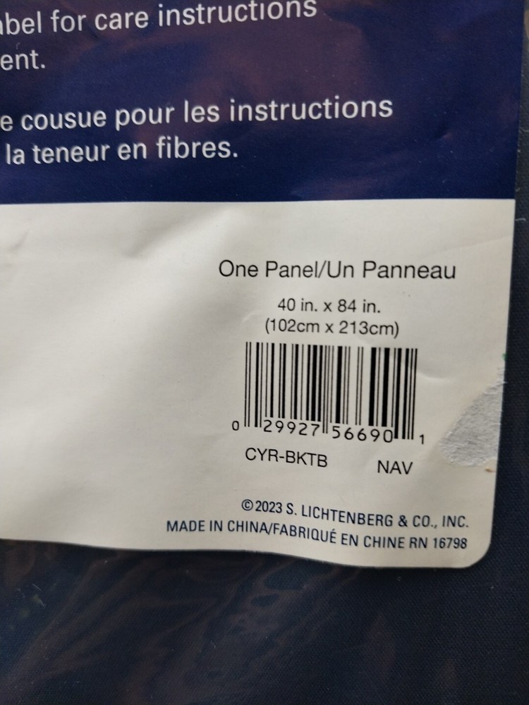 Sun Zero Panel Curtain Navy 40in x 84in