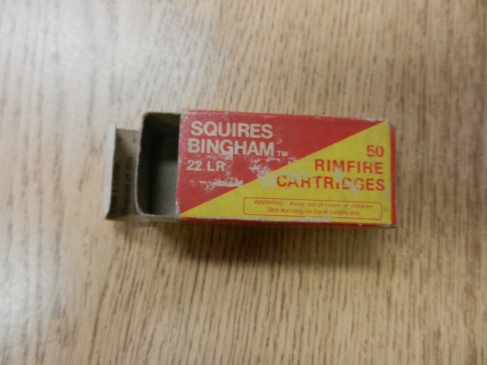 Vintage Squires Bingham 22 LR Empty Ammo Box Used