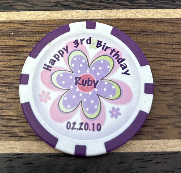 Personal Casino Chip Sample Advertising Ruby 2010 3rd Birthday