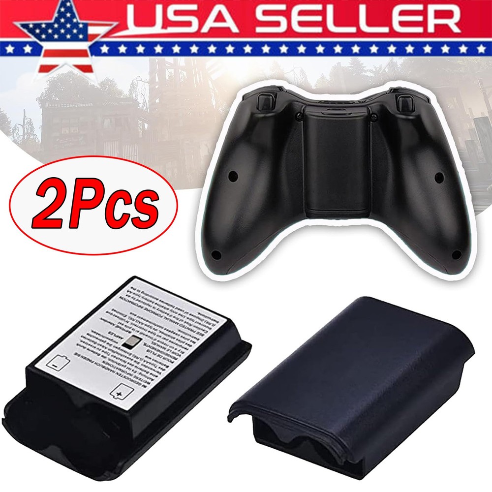 2 X AA Battery Back Cover Case Shell Pack For Xbox 360 Wireless Controller Black