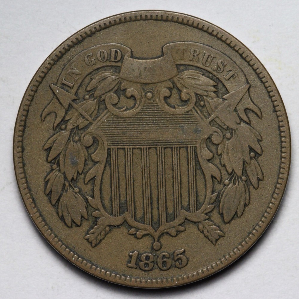 1865 Two Cent Piece VF E136 TCM