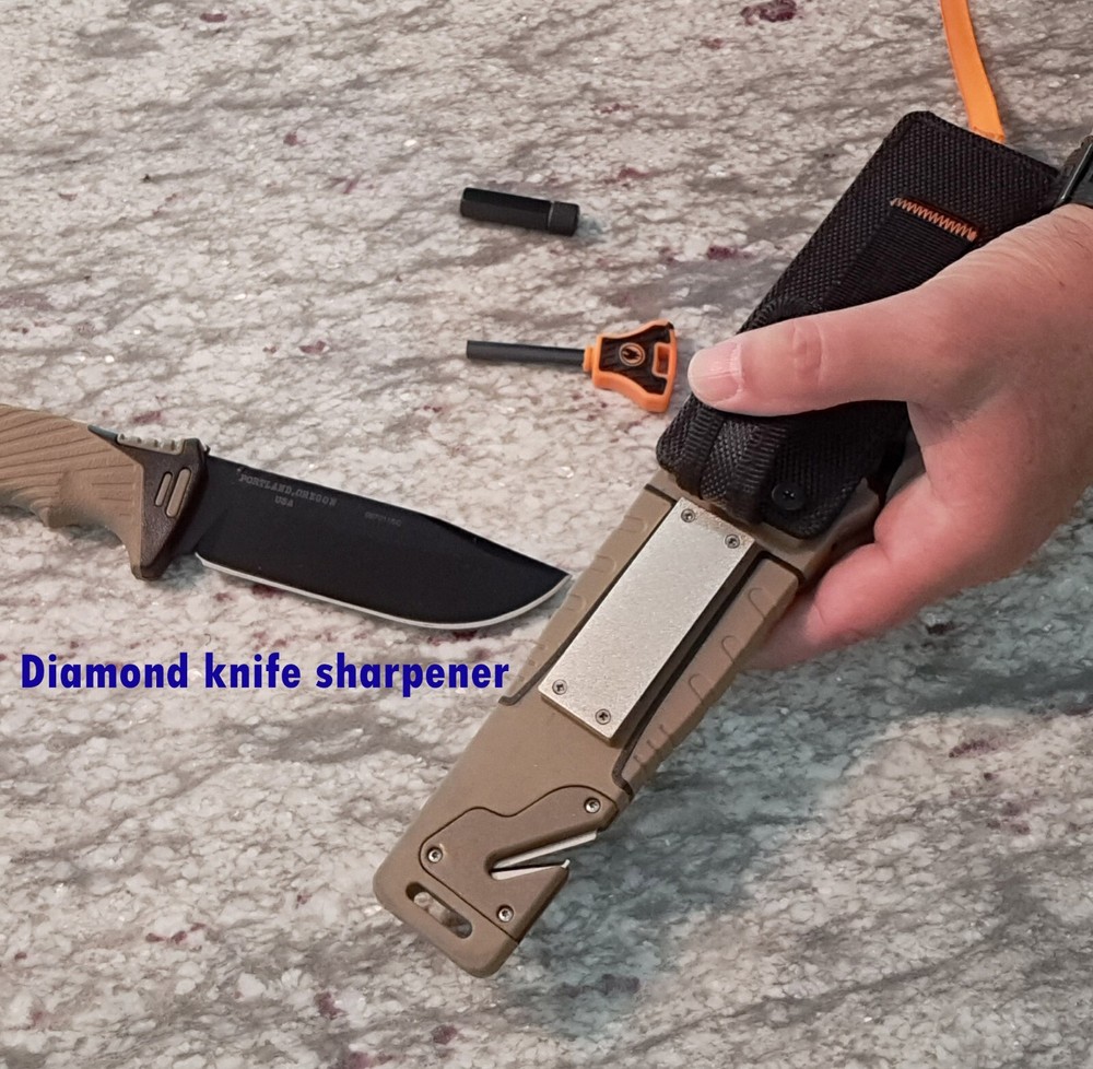 Tactical Fixed Blade Survival Knife with firestarter, LED light, compass, MORE!