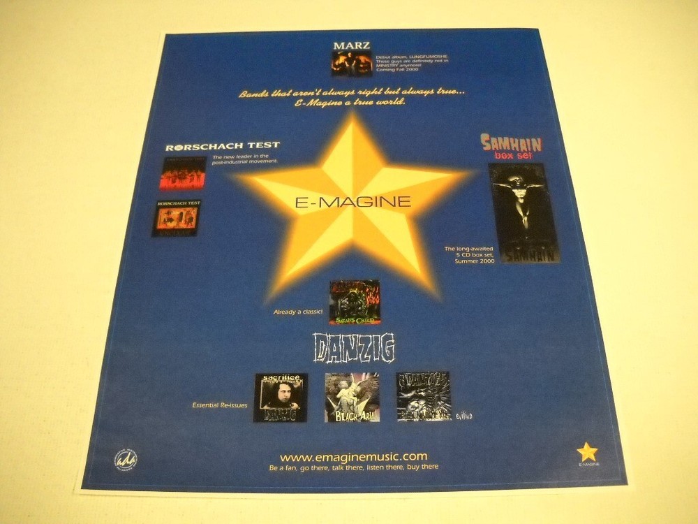 SAMHAIN Marz RORSCHACH TEST Danzig others 2000 Promo Display Ad