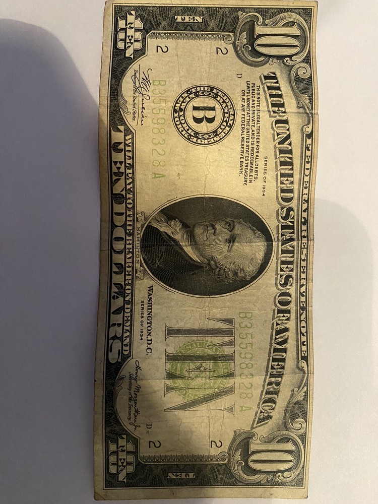 billete de 10 dolares 1934