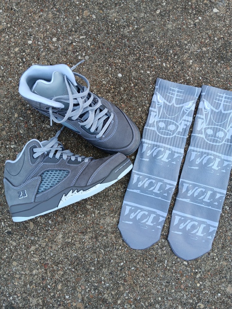 Wolf Grey 5s Socks