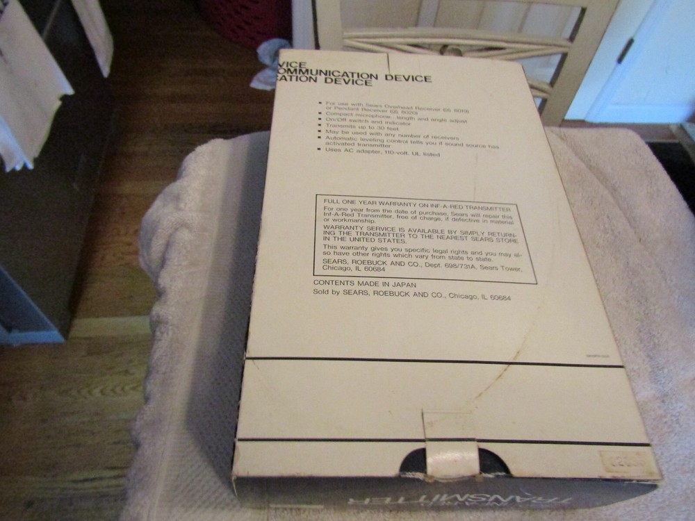 Vintage Sears Infared Wireless Transmitter & Microphone Communication Device NOS