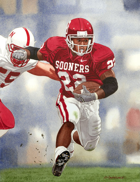 QUENTIN GRIFFIN OKLAHOMA SOONERS  ART PRINT