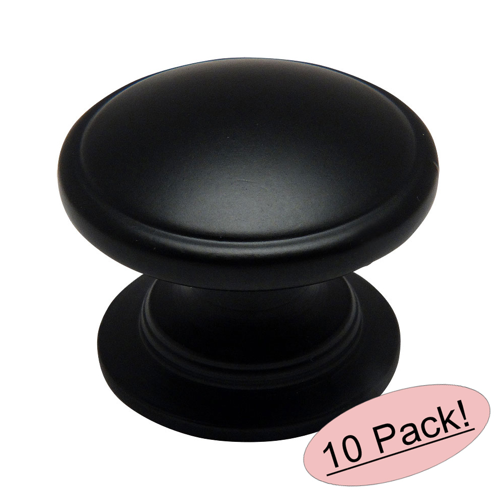 *10 Pack*  Cosmas Cabinet Hardware Flat / Matte Black Knobs #4702FB