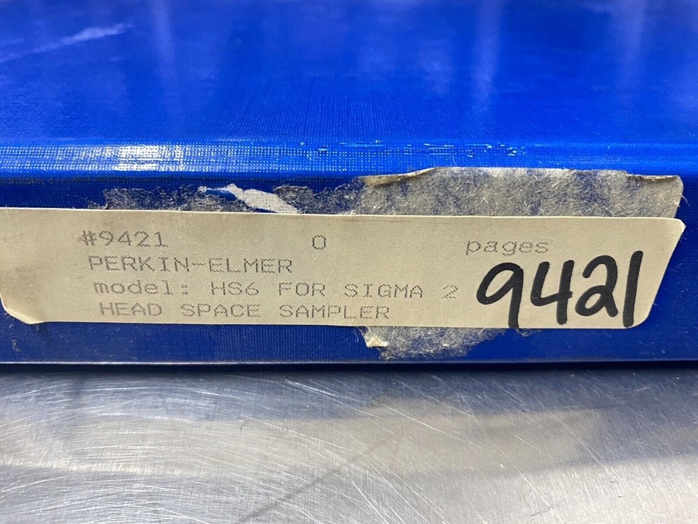 Perkin Elmer PE HS-6 Head Space Sampler - Users Guide / Manual