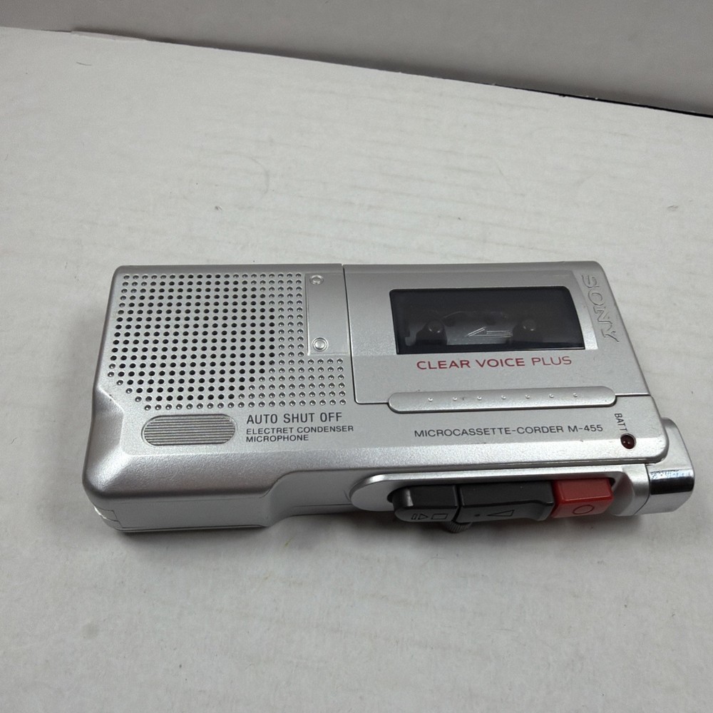 Sony M-455 Microcassette Recorder Handheld Audio Recorder Read Description