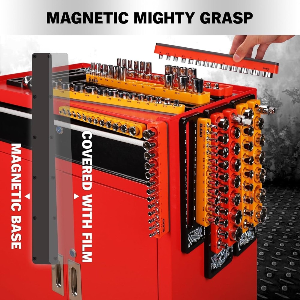 Durable Magnetic Socket Holder Set - Organize 143 Sockets with Ease and Speed