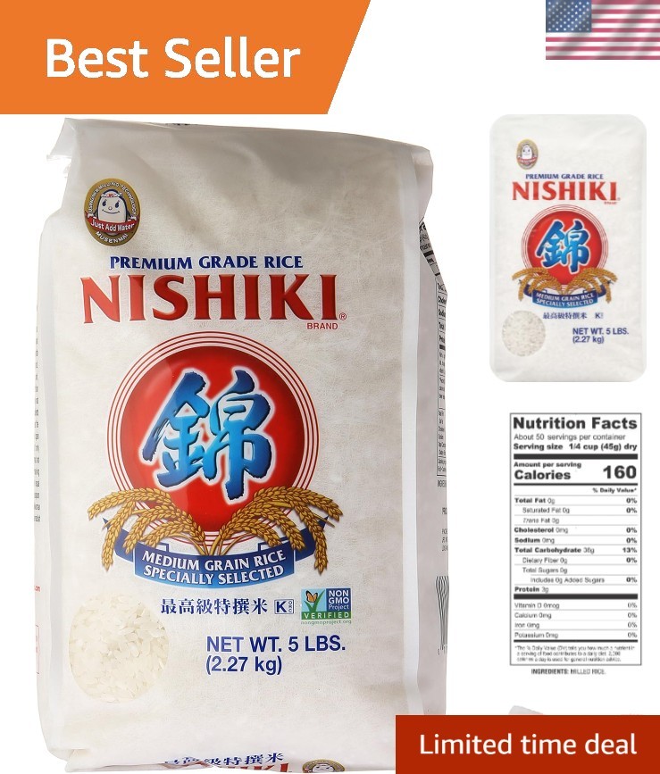 Medium Grain White Rice 80 Oz - Authentic Japanese Cooking Essential