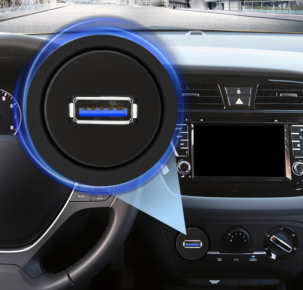 Single Port USB 3.0 Car Flush Mount Cable, USB Dash Mount Adapter..