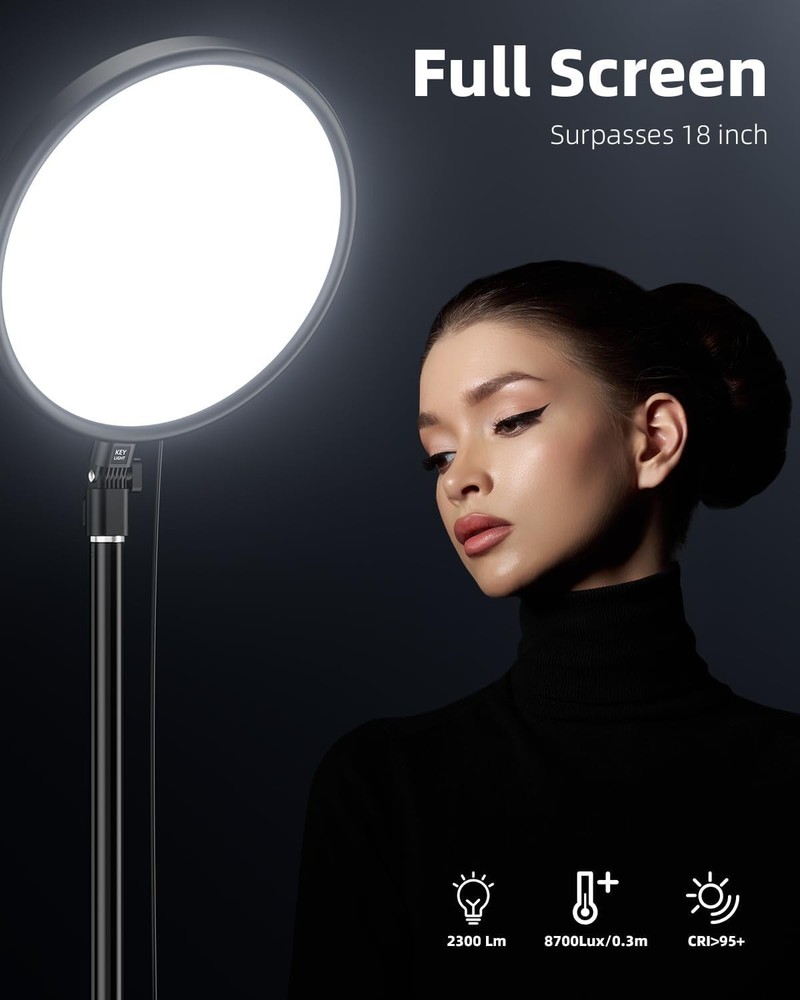Bright 6500K Studio Ring Light for Content Creators