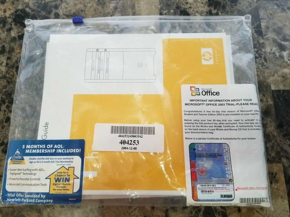 HP Pavilion 540J Intel P4 Pentium 4 System Documentation set / lot