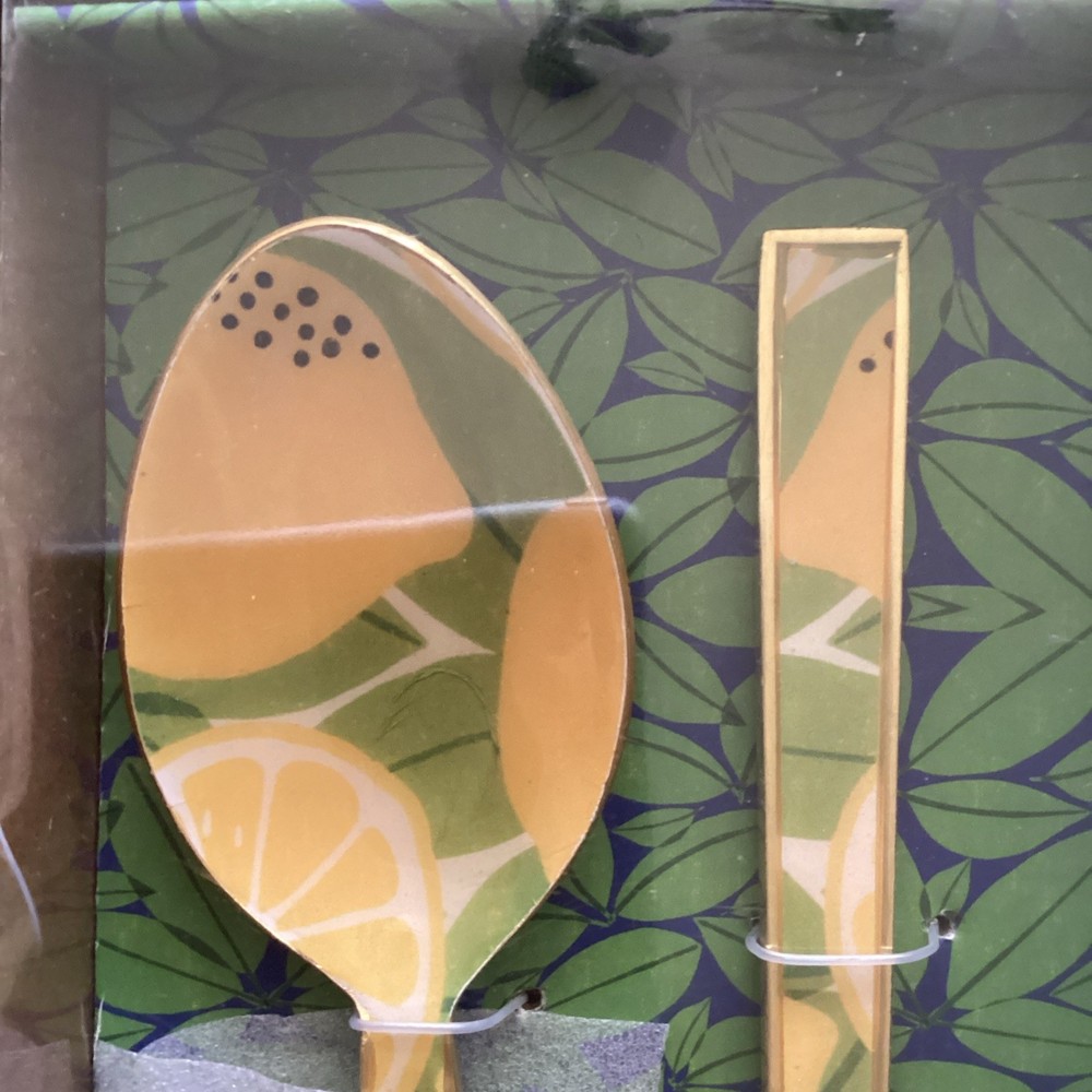 One Hundred 80 Degrees Lemon Enamel Stainless Steel Serving Set NIB