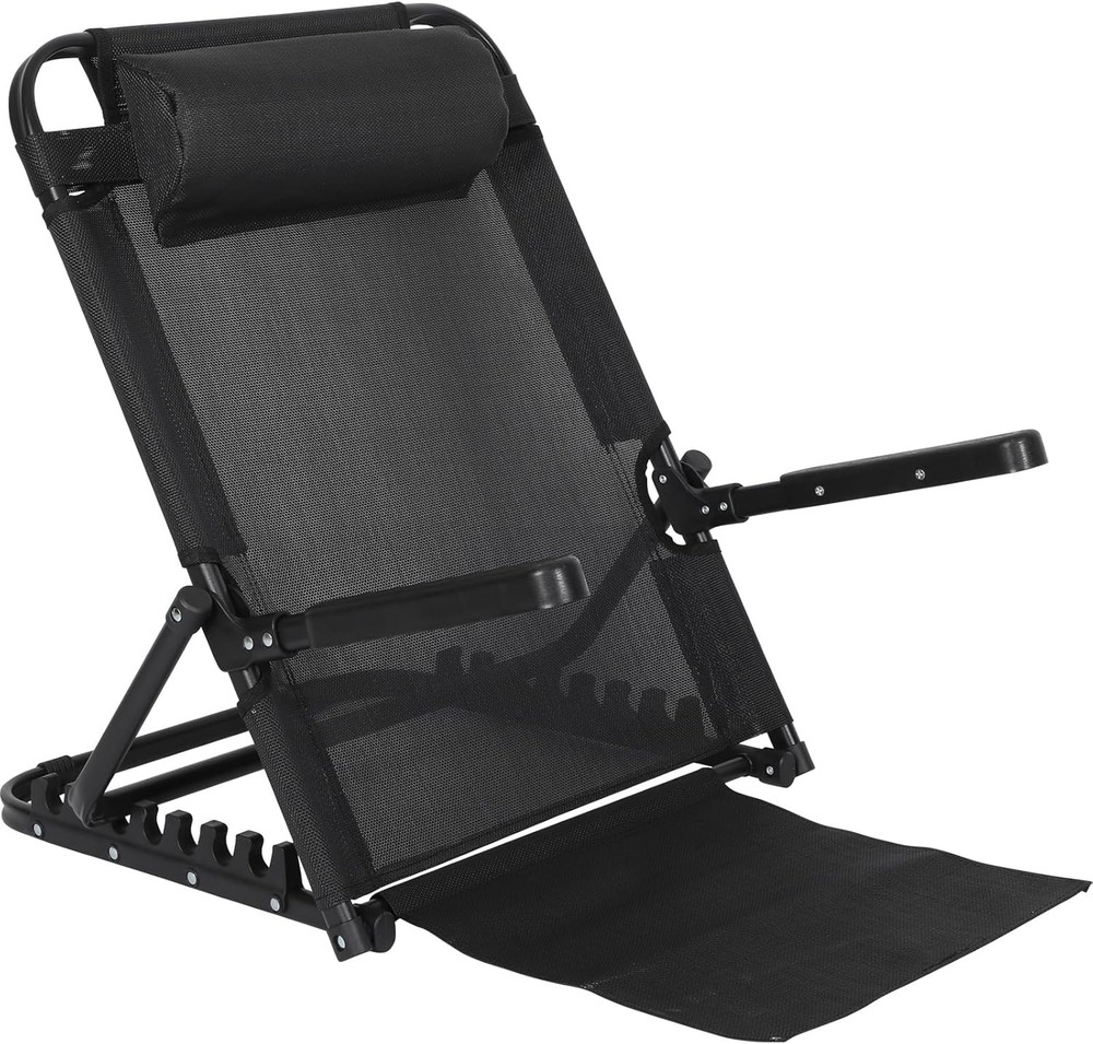 Adjustable Lifting Bed Backrest with Armrest Large Folding Bed Rest Sitting up