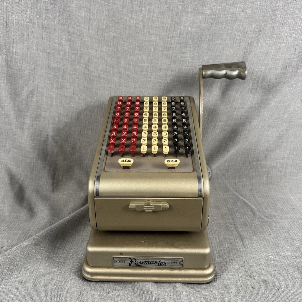 Vintage Paymaster Series 700 Mechanical Adding Machine w/ Cover Display Untested
