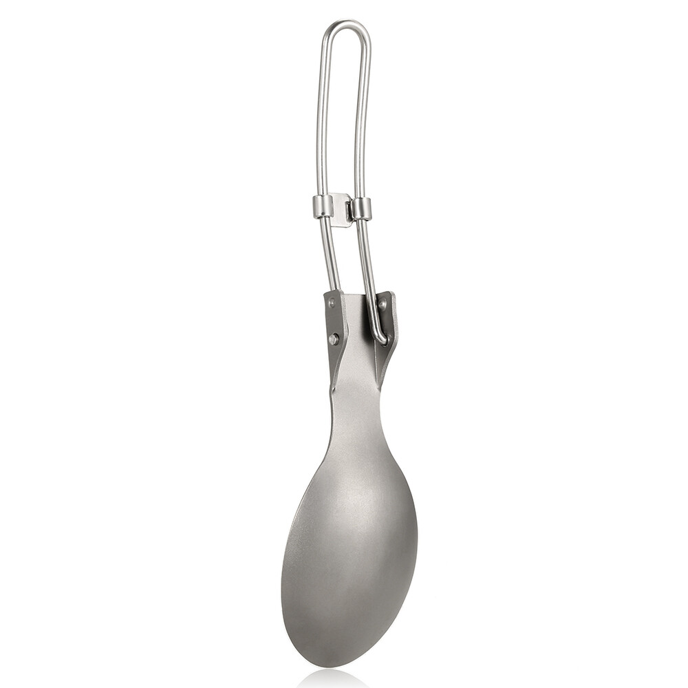 Lixada Folding Spoon Lightweight Outdoor Dinner Spoon Flatware for V0T8