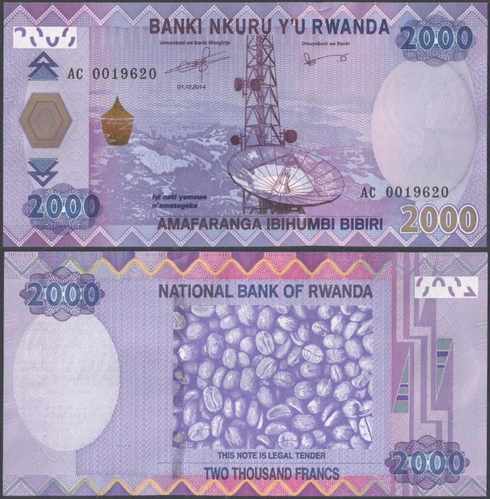 Rwanda P40a B139a 2000 Francs 2014 UNC  @ Ebanknoteshop