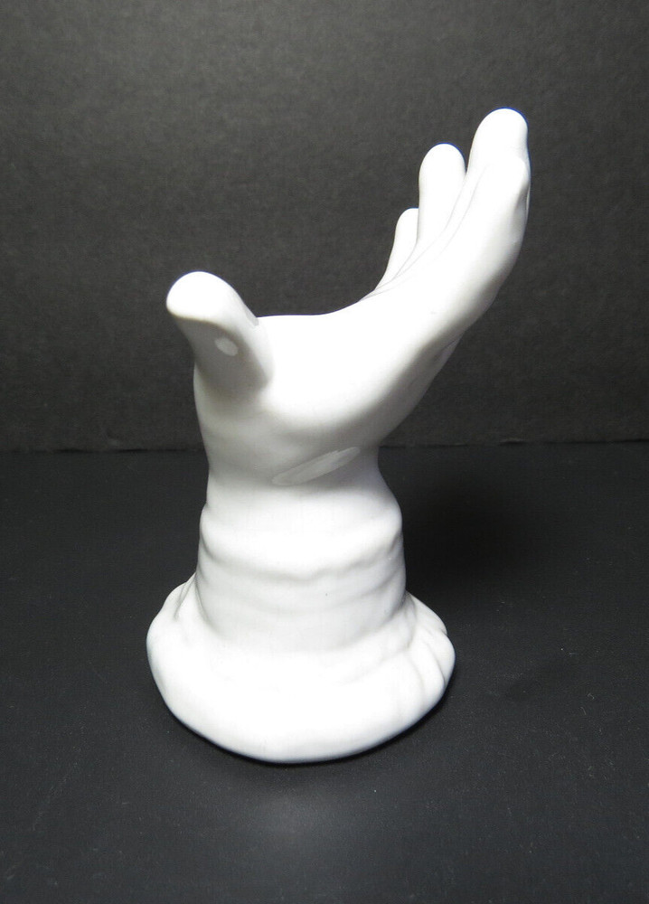 Hat Pin Holder White Porcelain Figural Hand