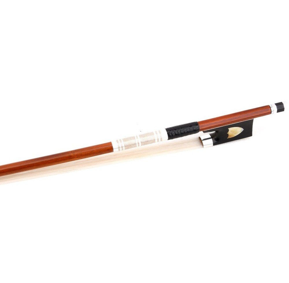 Master Pernambuco Violin Bow 4/4 D.PECCATTE Copy Ebony Shield Frog Silver Stiff