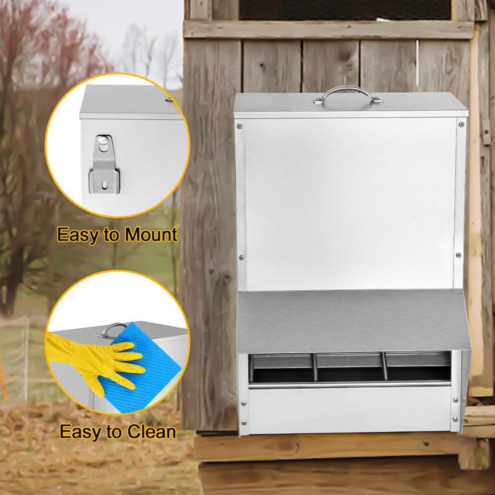NEW Automatic Chicken Feeder Large Capacity Poultry Trough 30LBS Capacity
