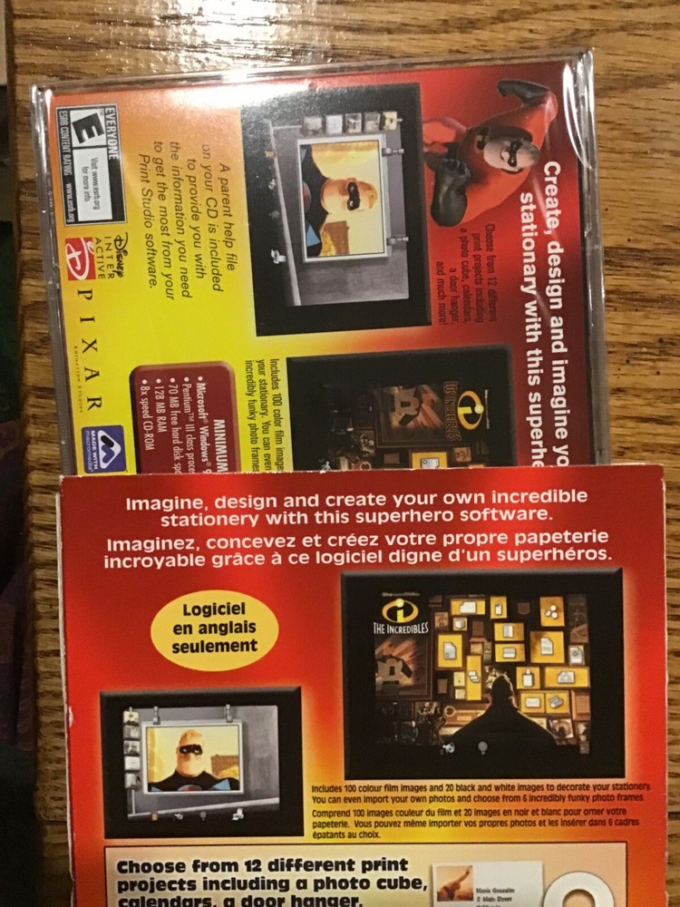 The Incredibles Print Studio Computer Software PC Windows
