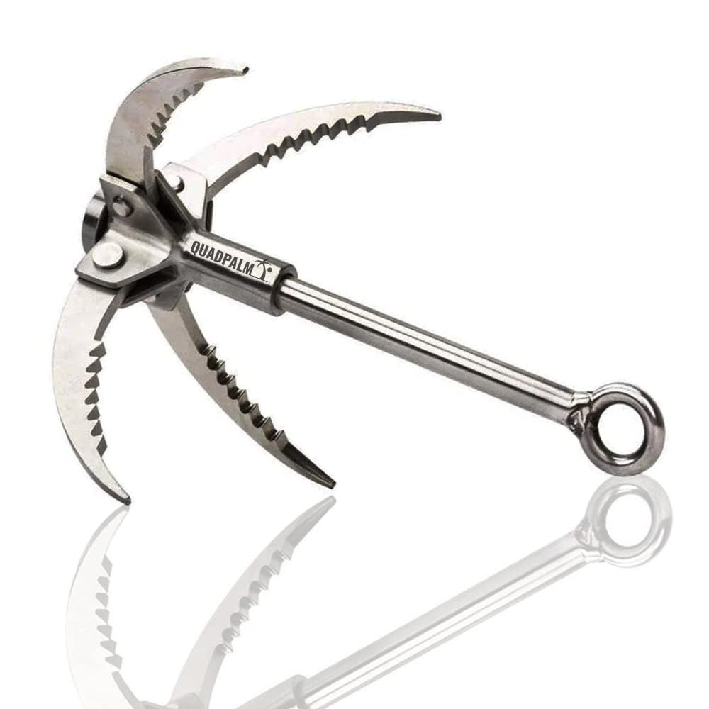 Stainless Steel Foldable Grappling Hook – Multifunctional compact, silver