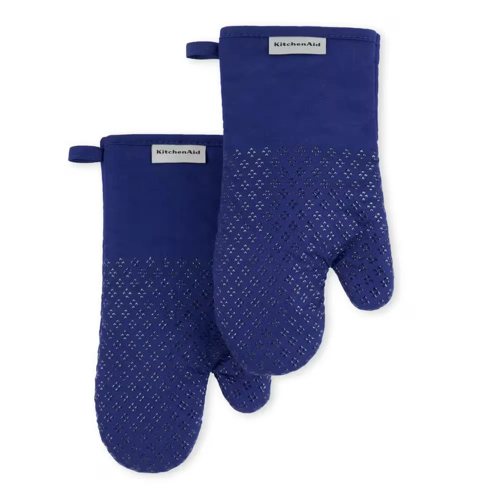 KitchenAid Asteroid Silicone Grip Oven Mitt Set Cobalt Blue 2-Pack