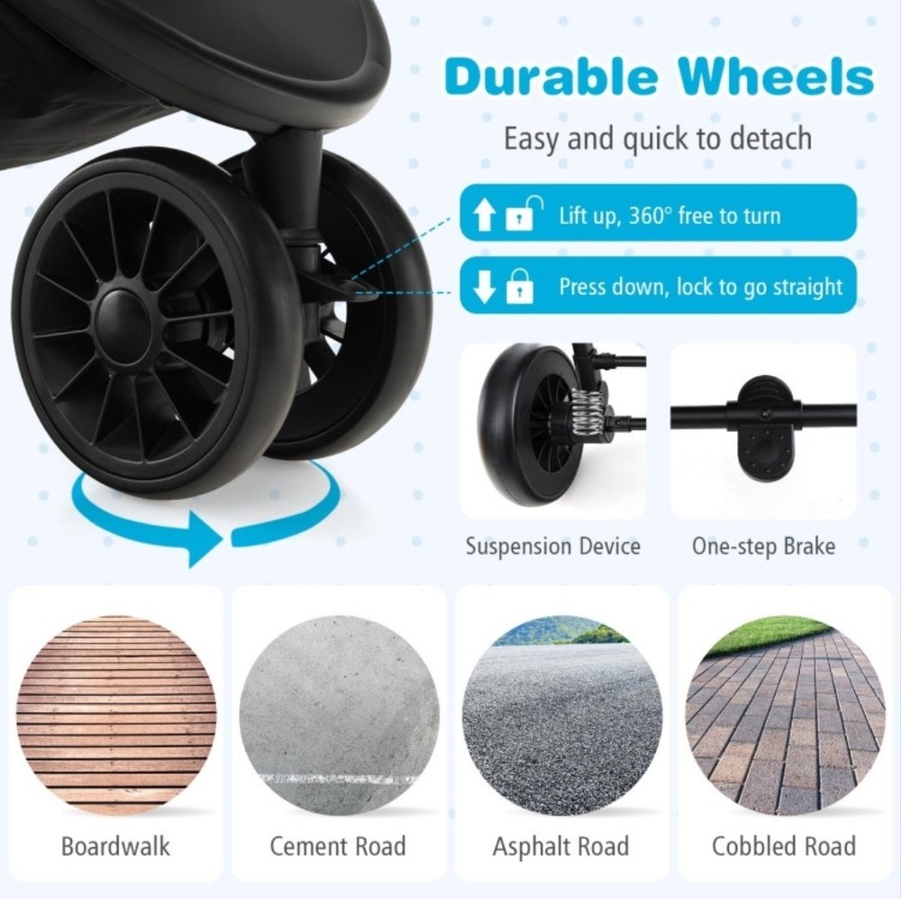 Baby Jogging Stroller With Adjustable Canopy