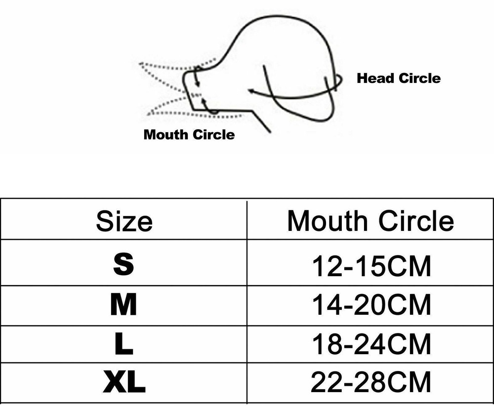 Chewing Mesh Mask Training Small Large Dog Muzzle Anti Bite Stop Barking S-XL