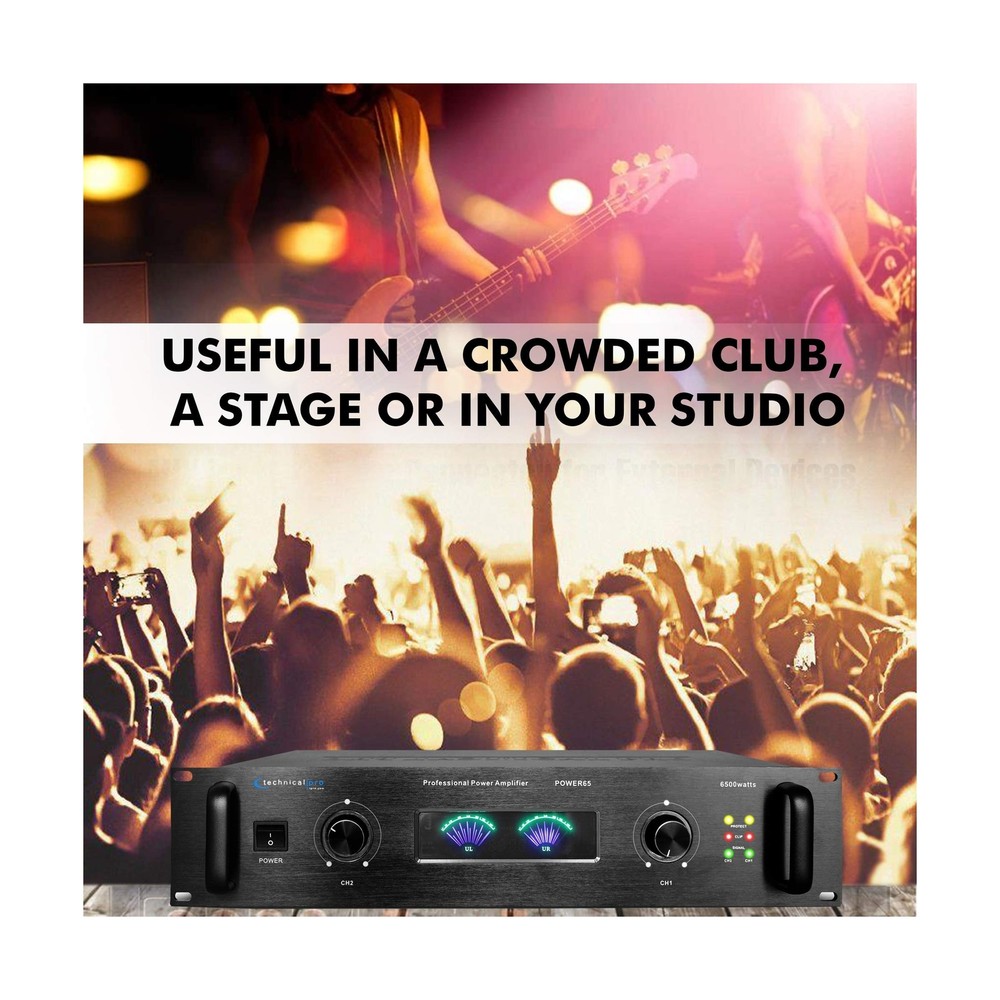 Technical Pro Professional Portable PA System, 2 Channel Digital Stereo Power...