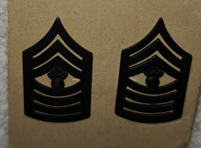 Retro Vanguard USMC Marines BLACK E-9 MASTER GUNNERY SERGEANT CHEVRONS BLACK