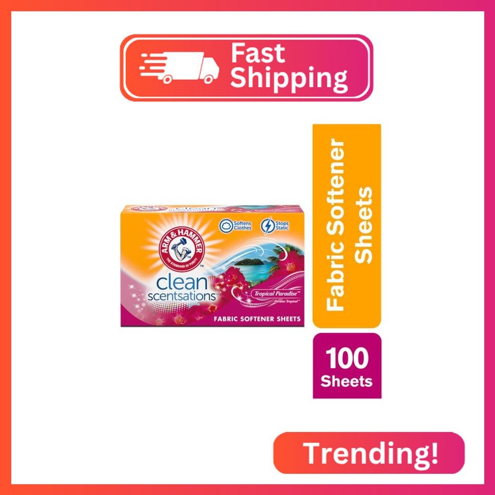 ARM & HAMMER Fabric Softener Sheets, Tropical Paradise, 100 ct