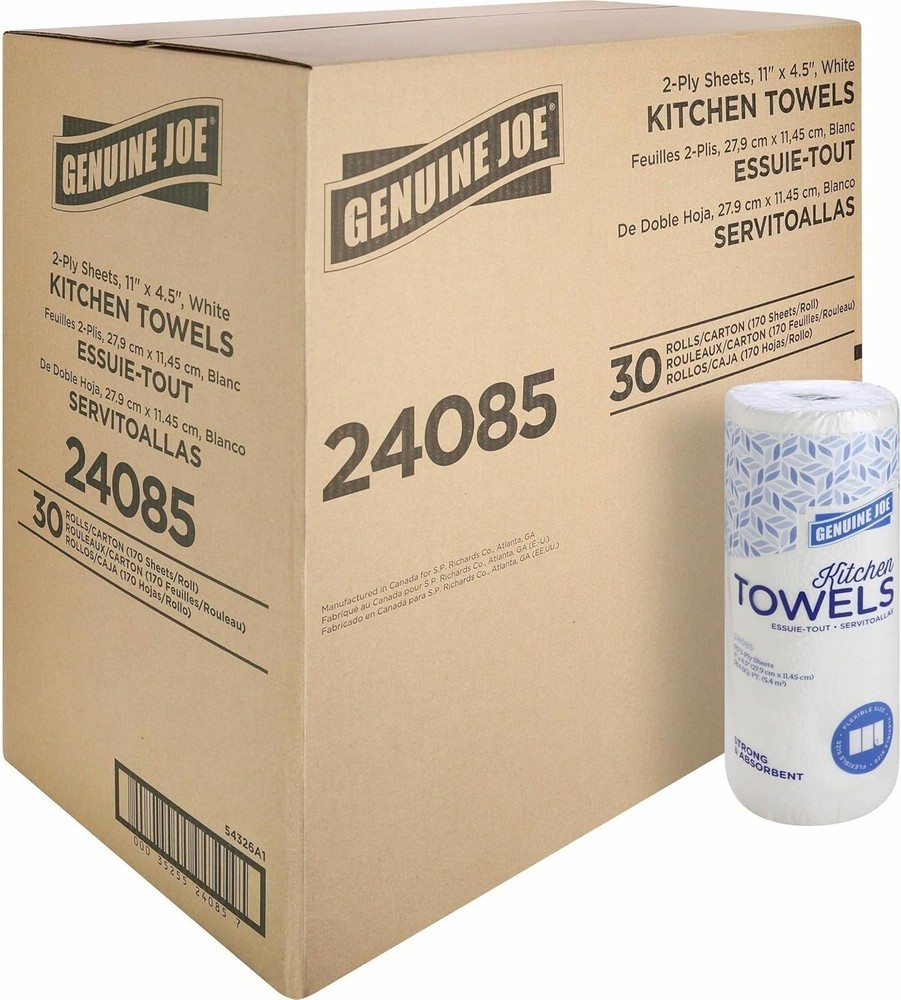Kitchen Paper Towels 2-Ply High Absorbent Soft 170 Sheets Per Roll 30 Pack