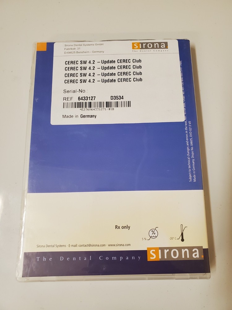 Sirona CEREC SW 4.2 Disc CAD/ Cam Software