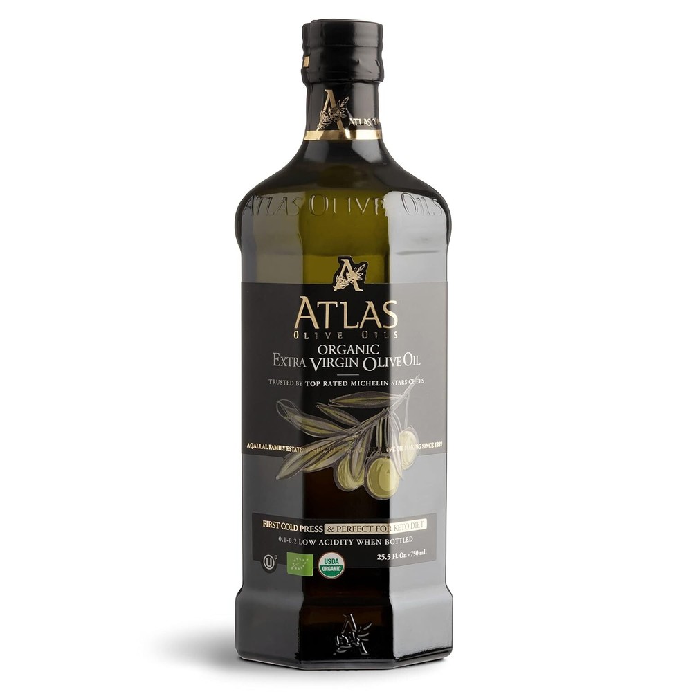 750mL Organic Cold Pressed Moroccan EVOO, Rich in Polyphenols