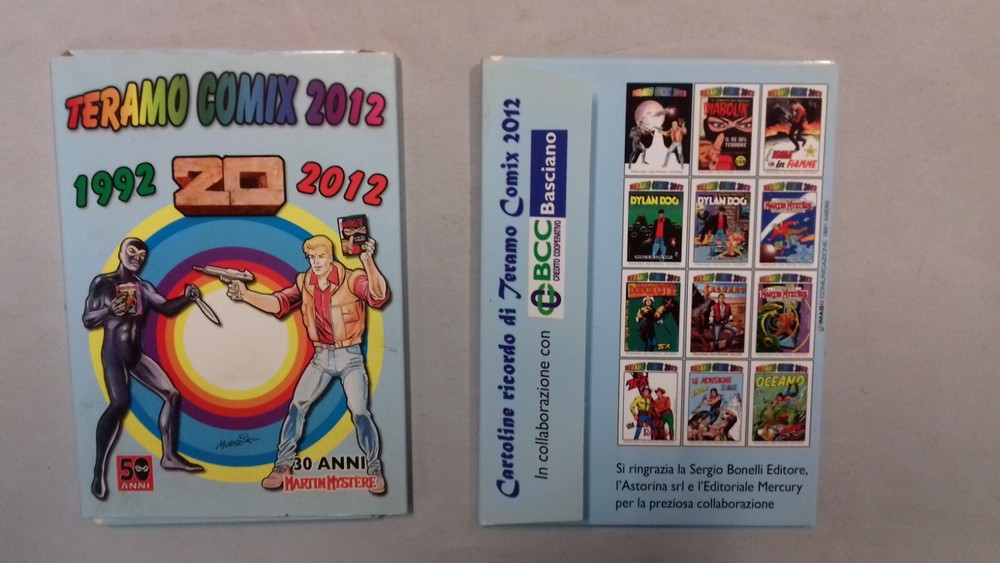Teramo Comix 2012, postcard box, with postal cancellation.