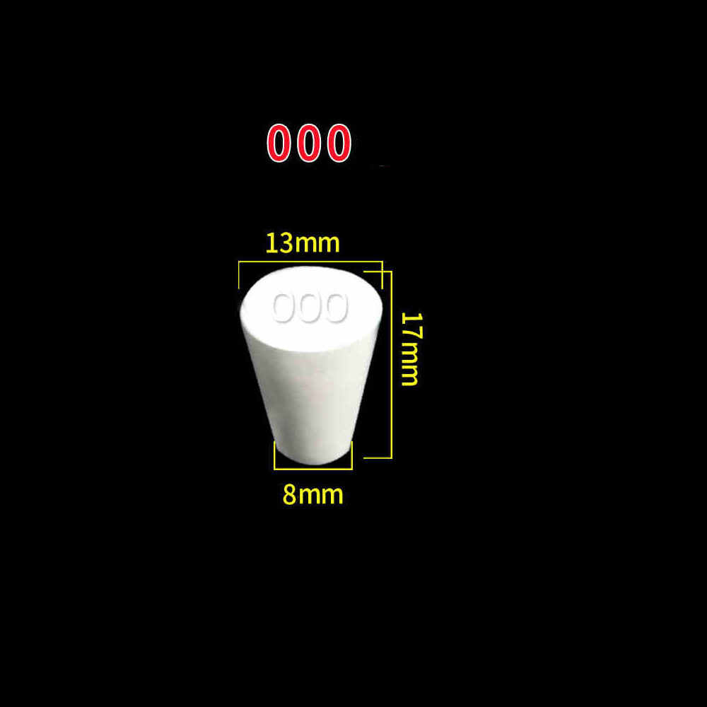 White Rubber Stopper Bungs Laboratory Solid Hole Stopper Tapered Flask 28 Sizes