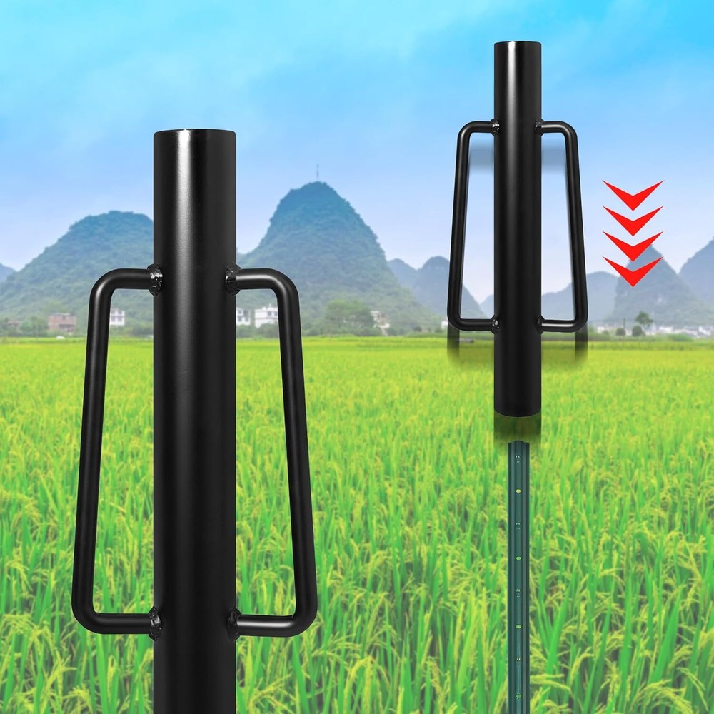 Fence Post Driver, 18LBS Heavy Duty Hand Post Pounder with Handle (18 LBS)