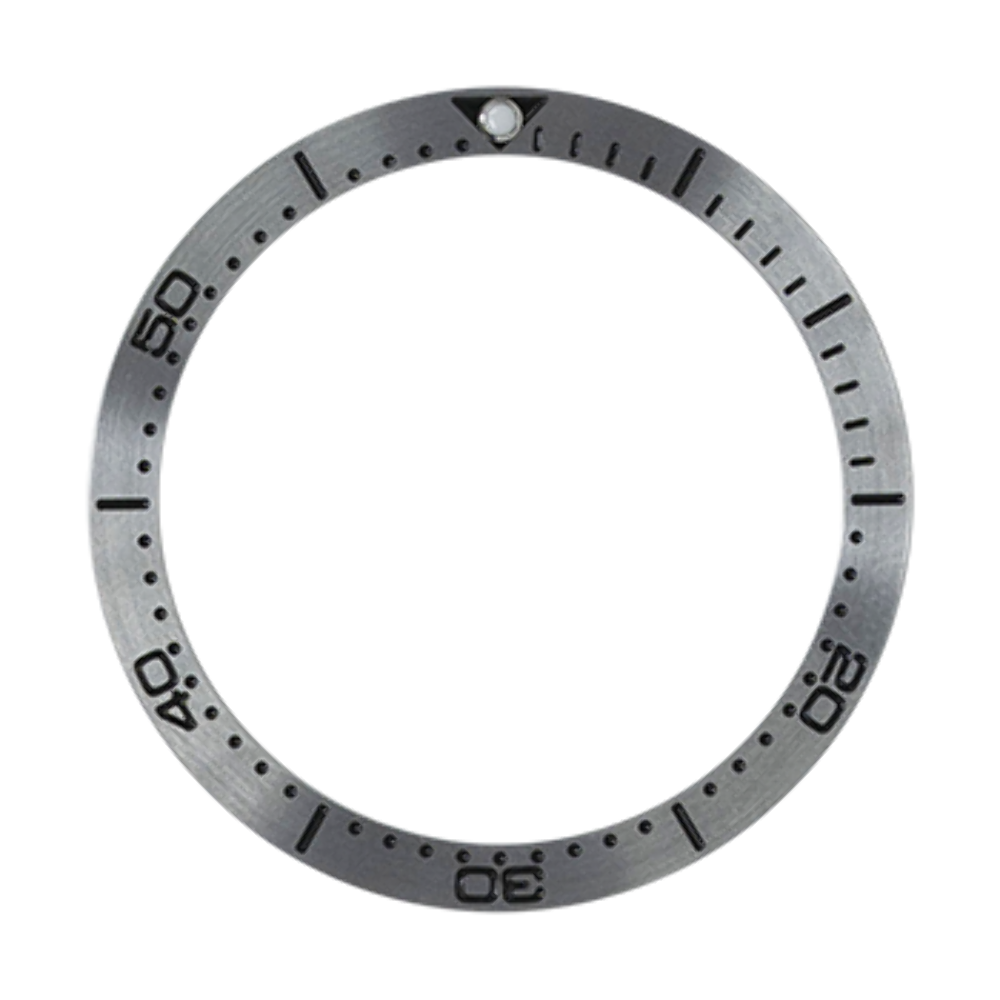 SKX007/SRPD Flat Steel Bezel Insert - Black Thin Markers/Black Triangle - CT629