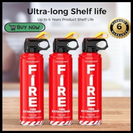 Fire Extinguisher 1-Pack – Compact ABCK Water-Based for Home, Kitchen, Car.