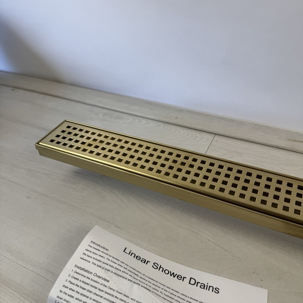 36 Inch Linear Shower Drain Rectangular Floor Drain with Accessories Square Hole