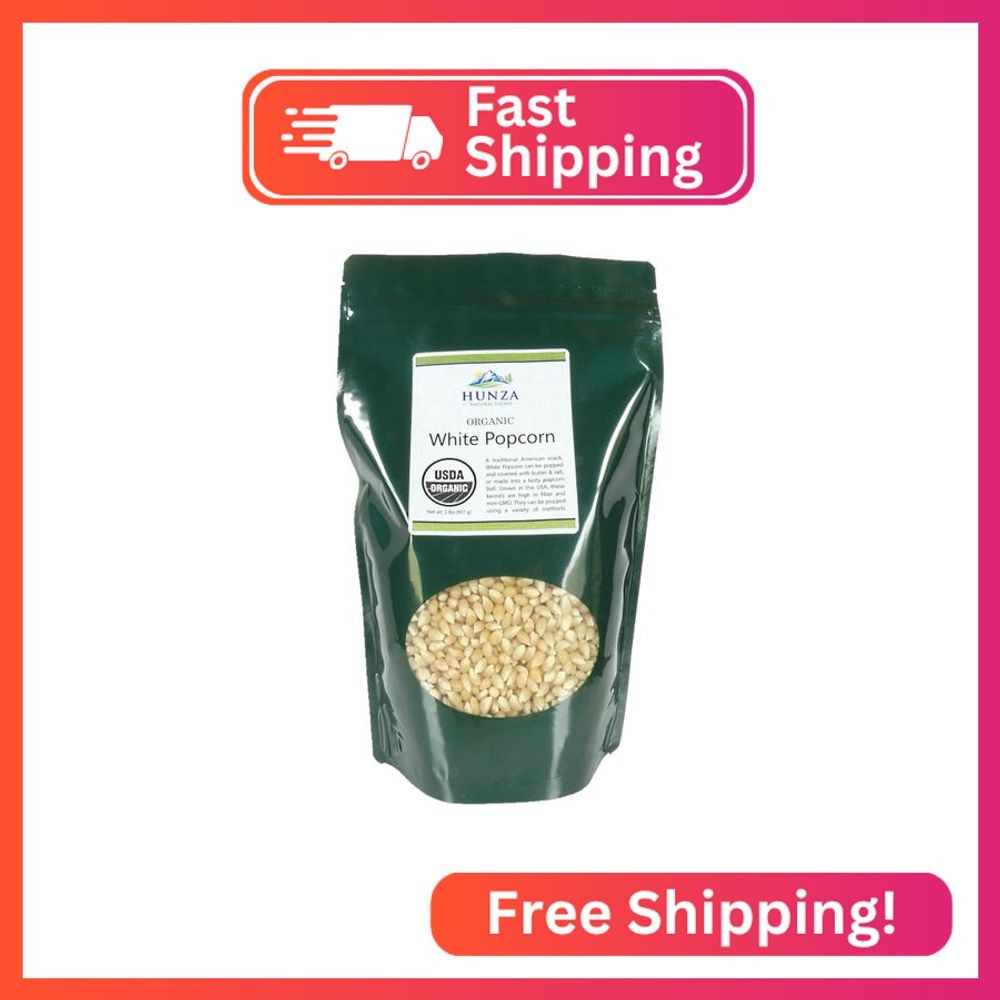 Hunza Organic White Popcorn (2-lbs)